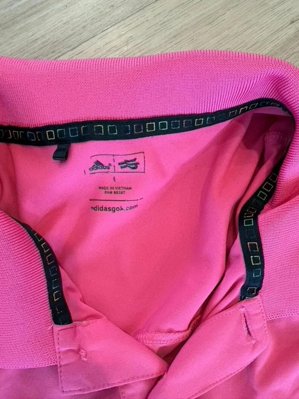 Adidas Men's Pink Golf Polo Large